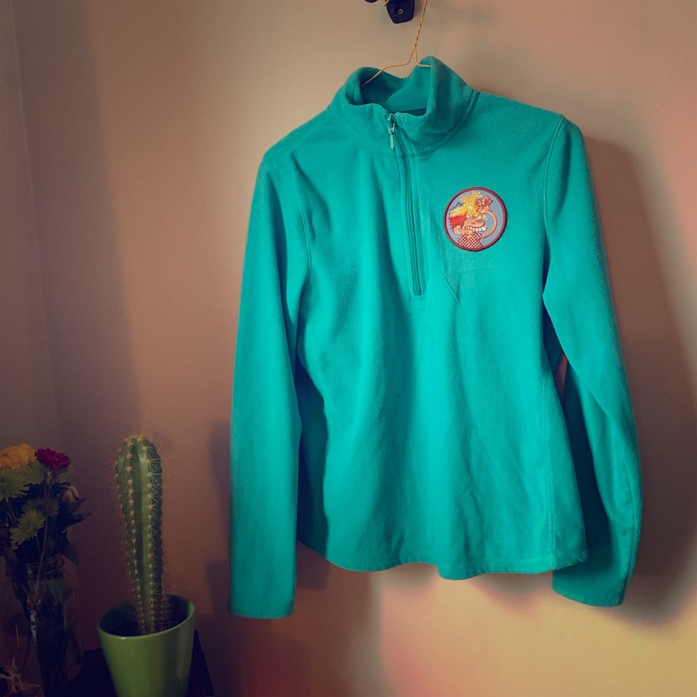Turquoise Grateful Dead quarter zip